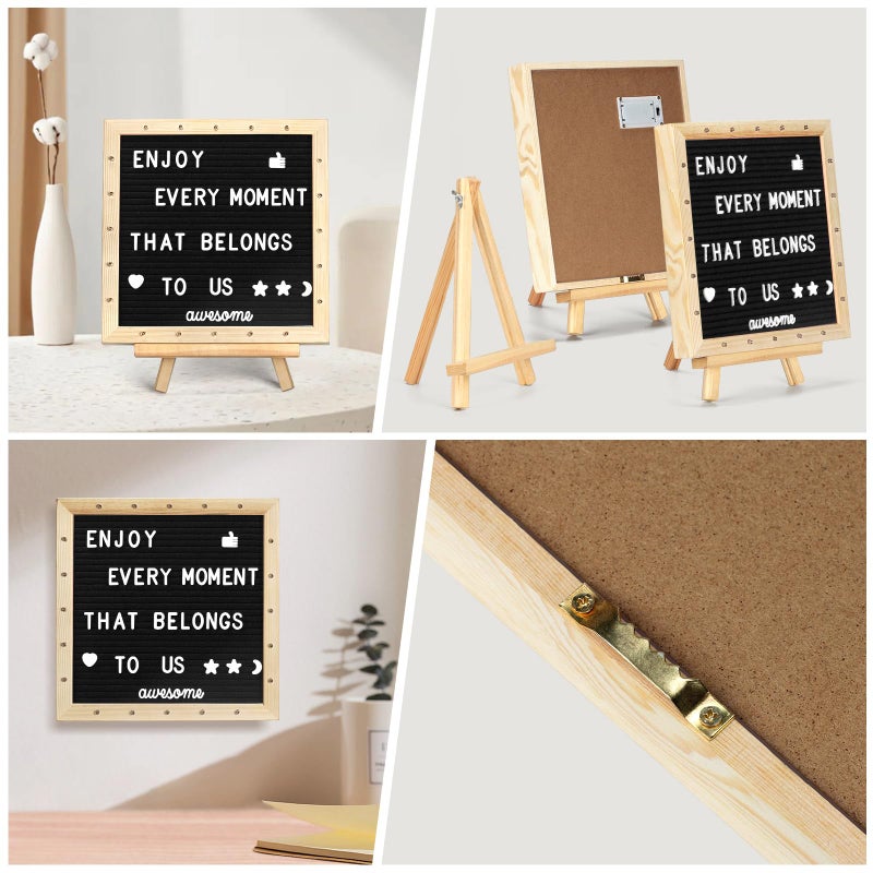 DoubleCare Black Felt Letter Board with Lights, Built-in LED Lights -Message Board Adjustable Stand, 340 Letters,- for Menus, Pregnancy Announcement, Weddings, Party Planning(10 * 10) (blackï¼¢) - Image 3